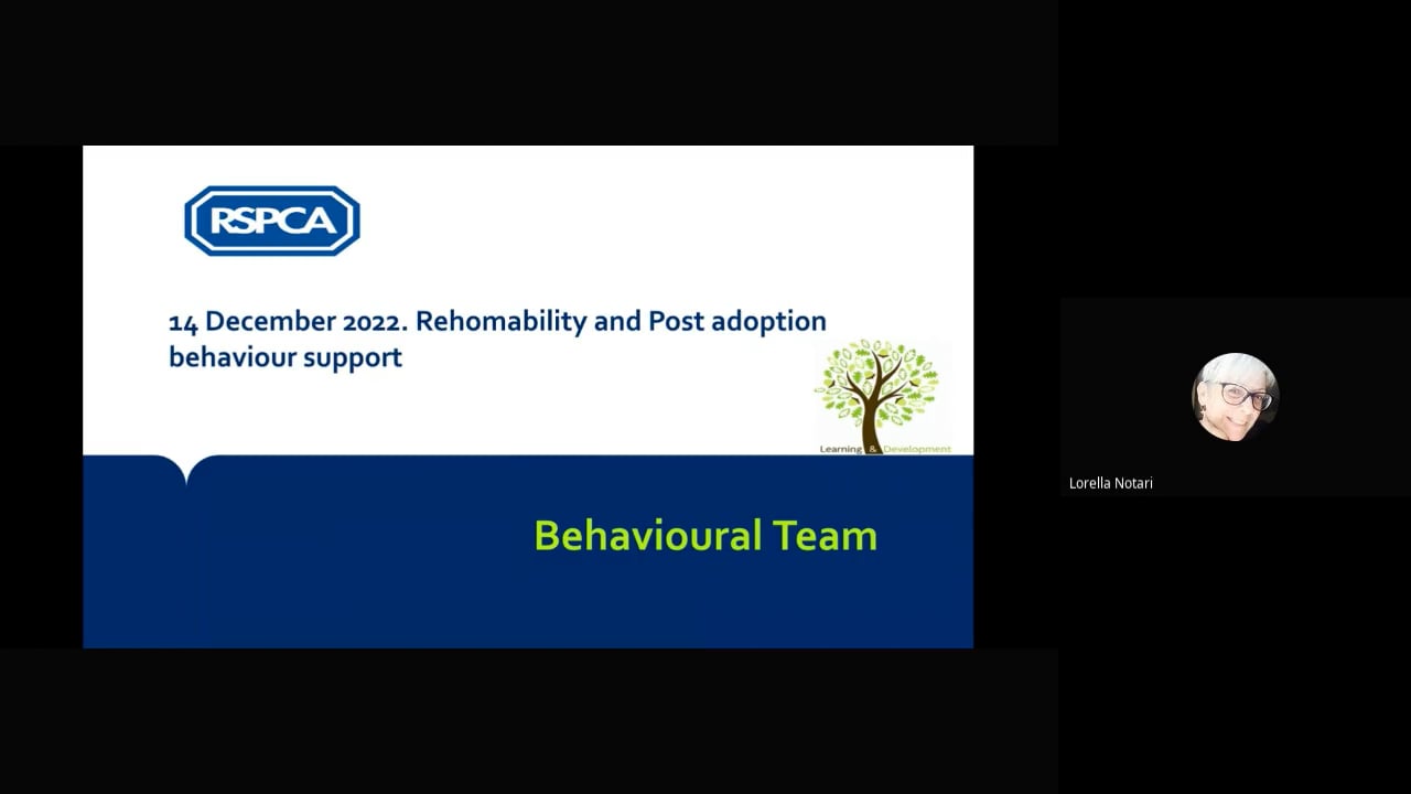 PART 1. December 2022.Monthly cpd  Dog rehomability and post adoption support (2022-12-14 14_03 GMT).mp4 - Bryony Francis