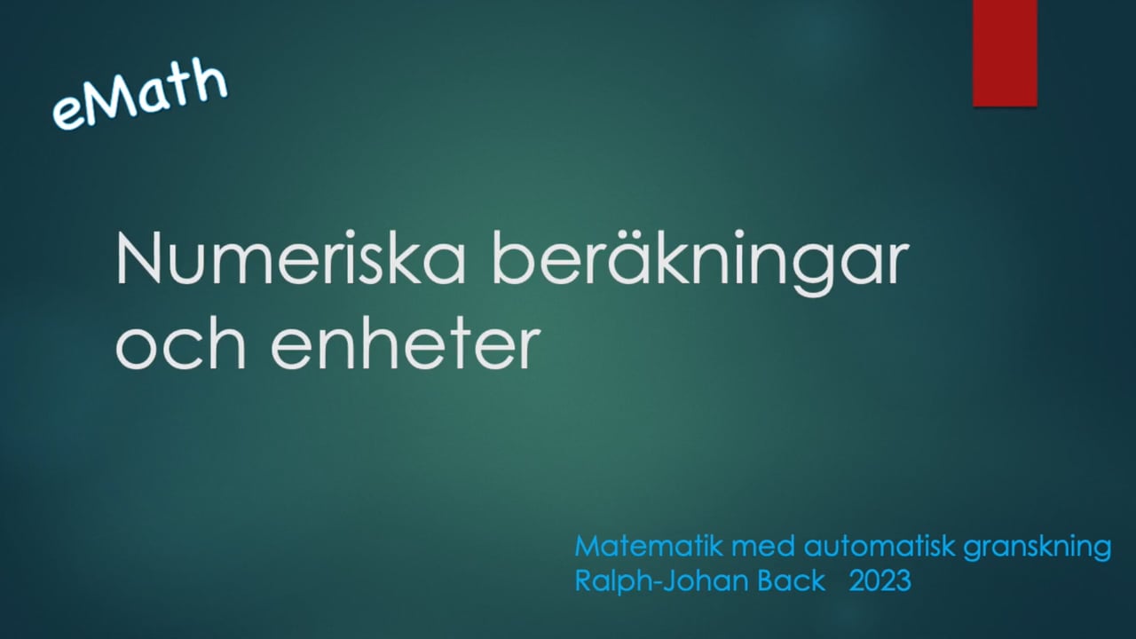 Numeriska Beräkningar Och Enheter On Vimeo