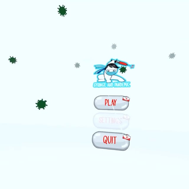 XR prototype interface from the Syringe & Pandemic project exploring medical simulation and interaction design during the Covid pandemic.