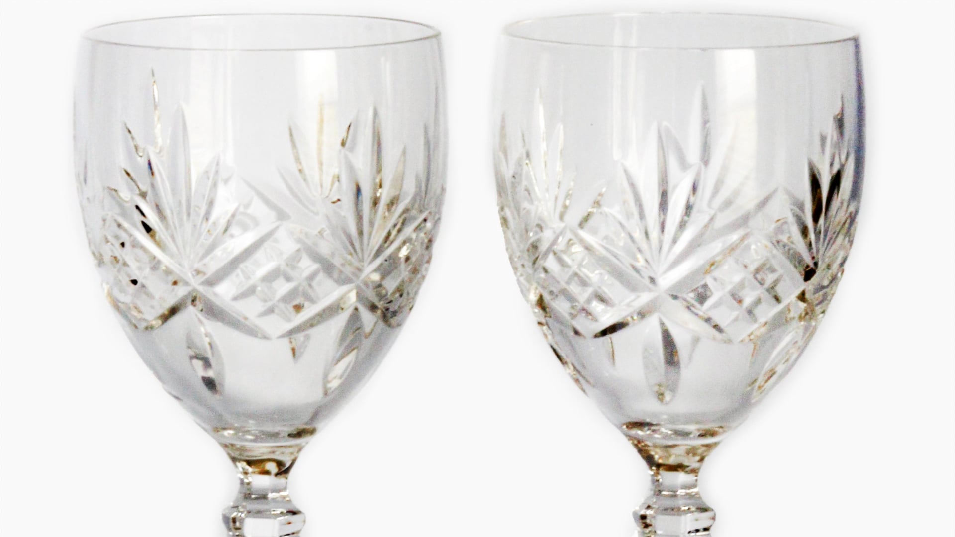 Tiffany & Company Newport Water Goblets Glasses 2pc Set with Box RCR  Vintage 80s