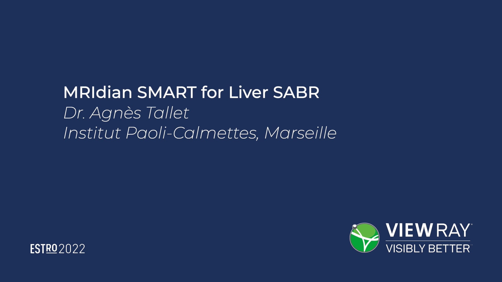Dr. Agnès Tallet ESTRO 2022 on Vimeo