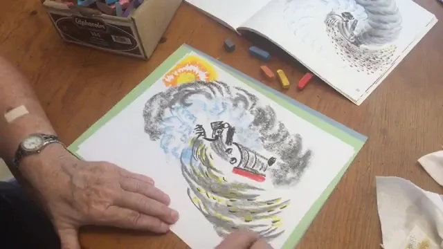 How to Draw Mike Mulligan and His Steam Shovel with Chalk Pastels