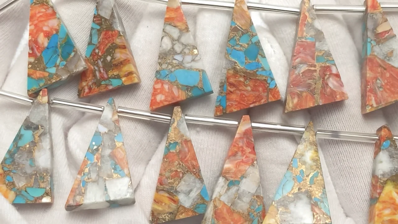 オイスターカッパーターコイズ フラットトライアングル25×15mm 1