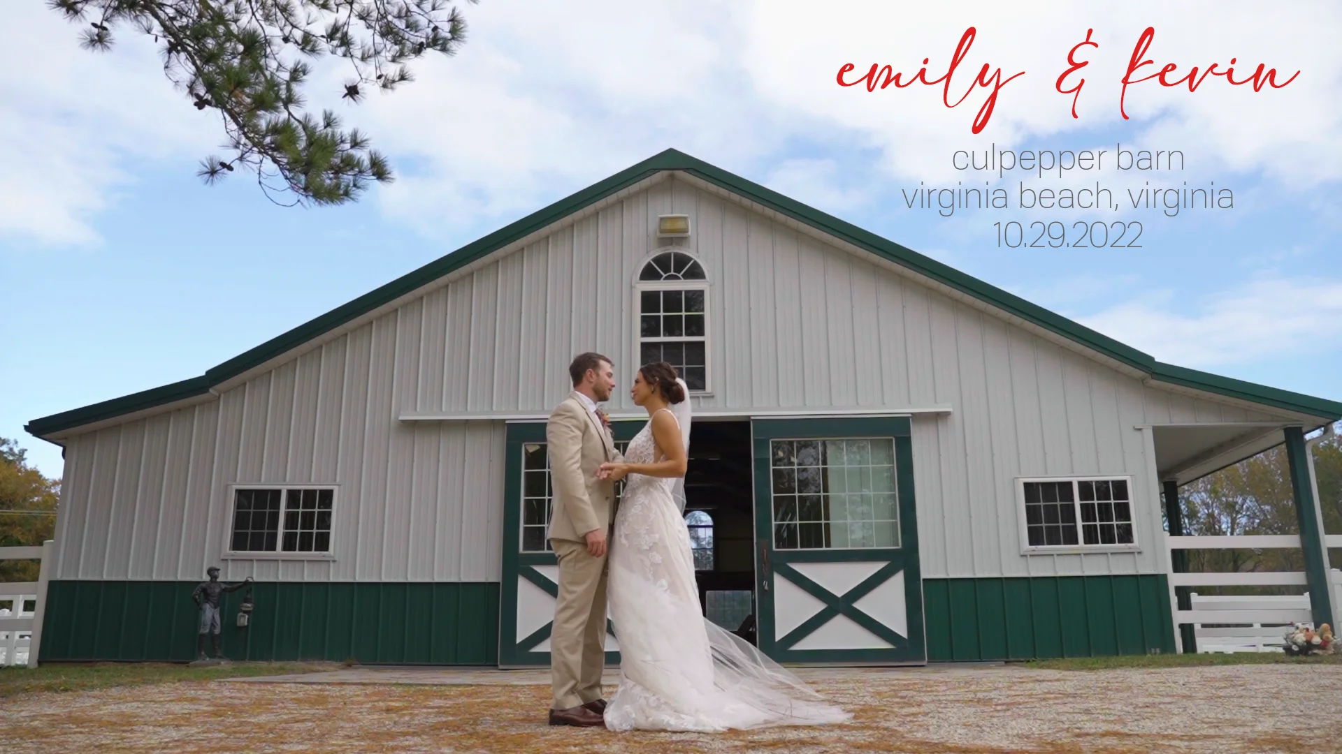 Emily & Kevin wedding film at Culpepper Barn, Virginia Beach VA