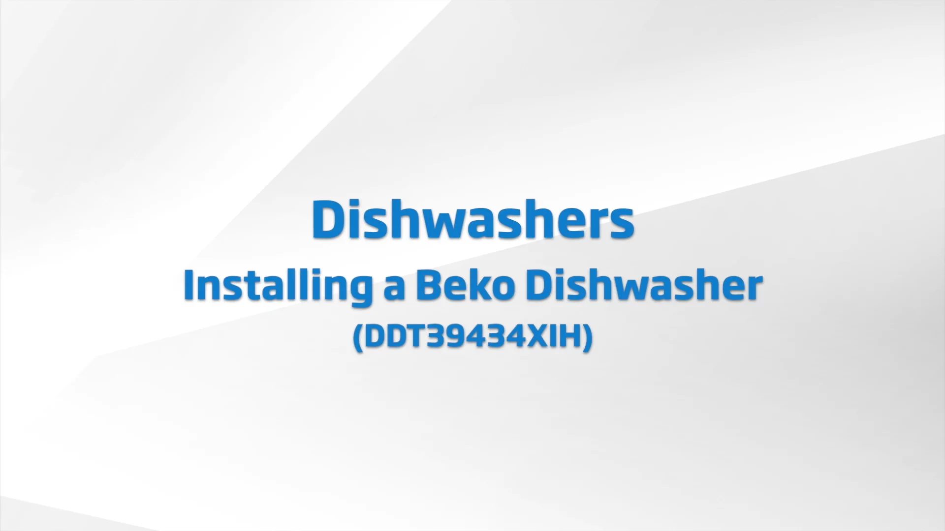 Dishwashers Installing a Beko Dishwasher (DDT39434XIH) on Vimeo