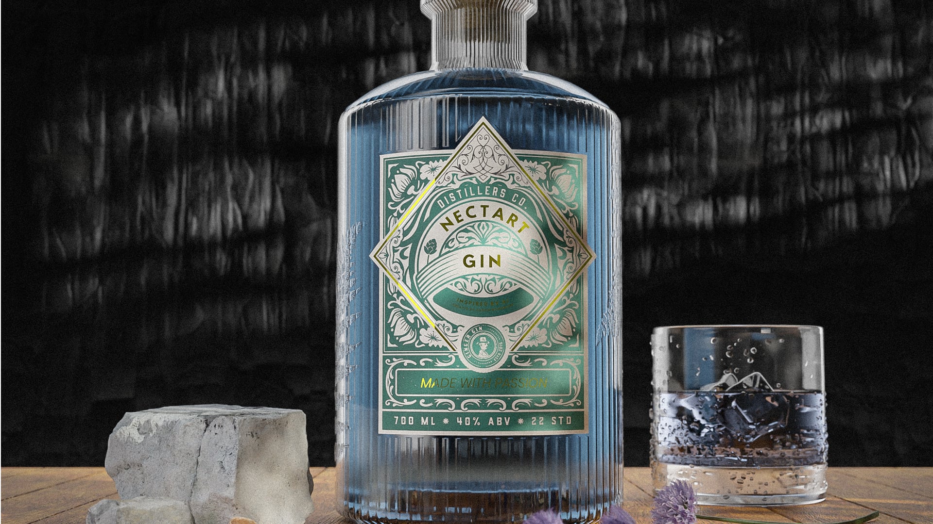 Nectart Gin - 3D Packshot Animation