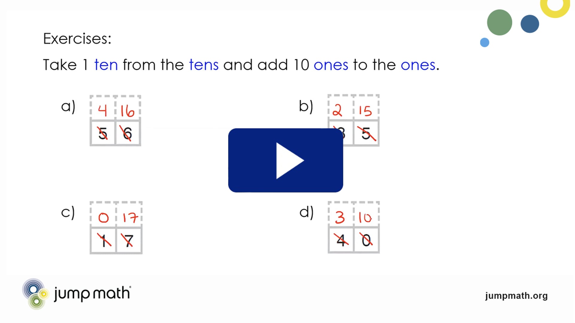 Standard Algorithm for Subtraction[S] JUMP Math Canada