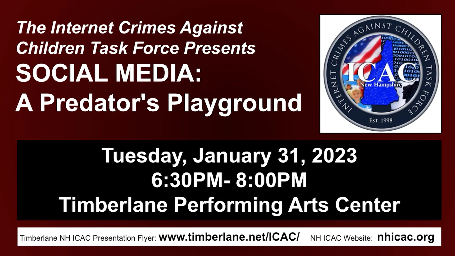 Timberlane / NH ICAC Presentation, January 31 2023 PSA on Vimeo