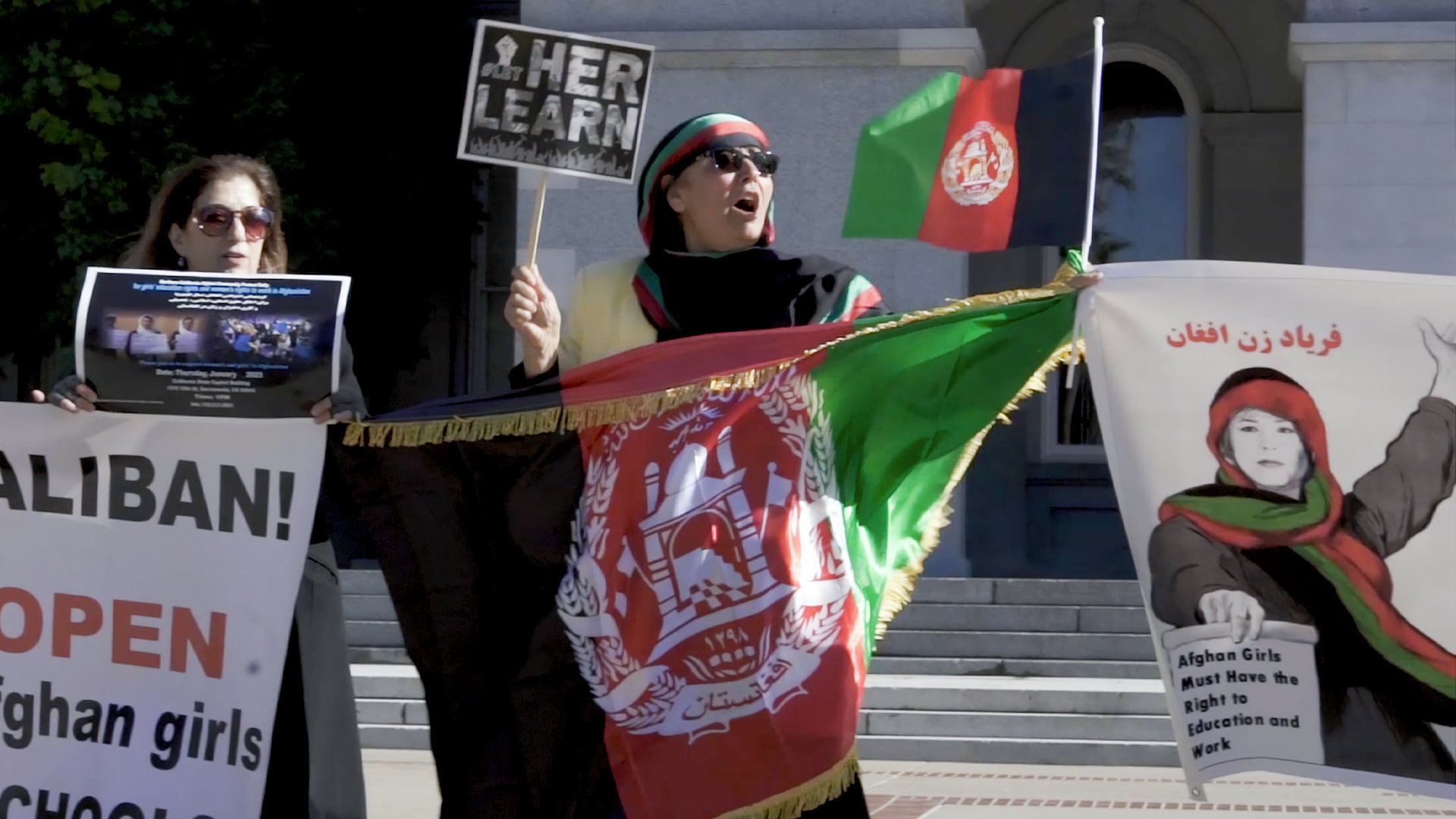  تجمع اعتراضی شهروندان افغان در سکرمنتو