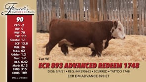 Lot #90 - ECR 893 ADVANCEDREDEEM 1748