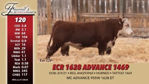 Lot #120 - ECR 1628 ADVANCE 1469