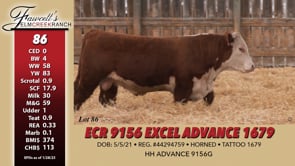 Lot #86 - ECR 9156 EXCEL ADVANCE 1679