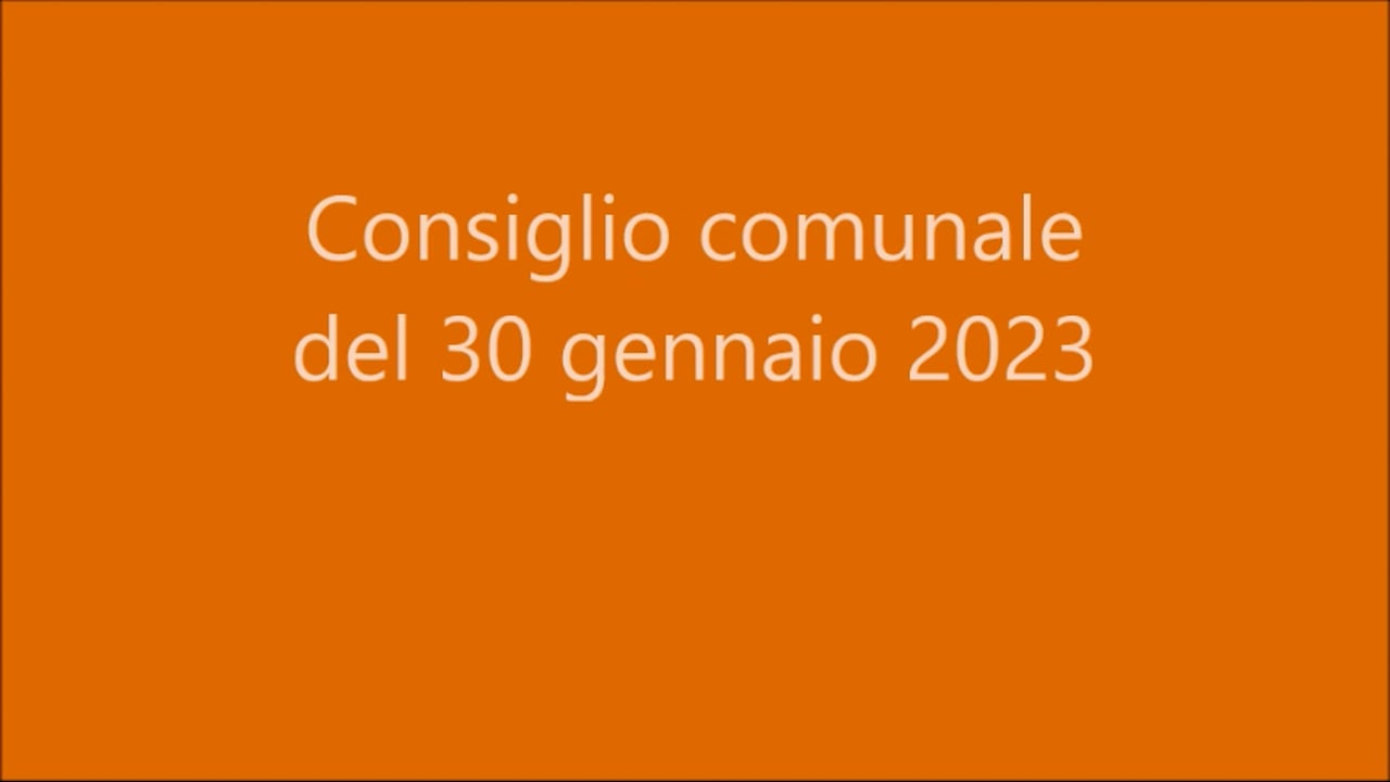 Consiglio Comunale del 30 gennaio 2023