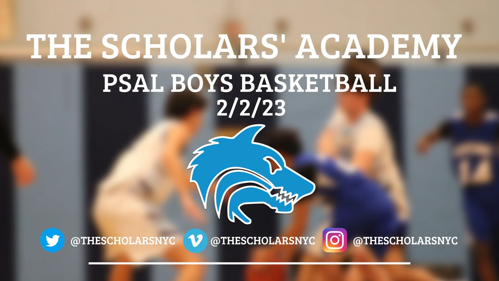 SCHOLARS ACADEMY SEAWOLVER Black White and Blue Basketball