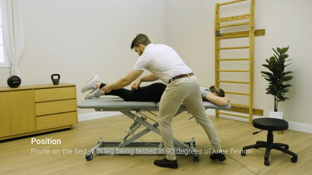 Supine position with knee flexed 90°