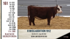 Lot #161 - R MISS ADDITION 1912