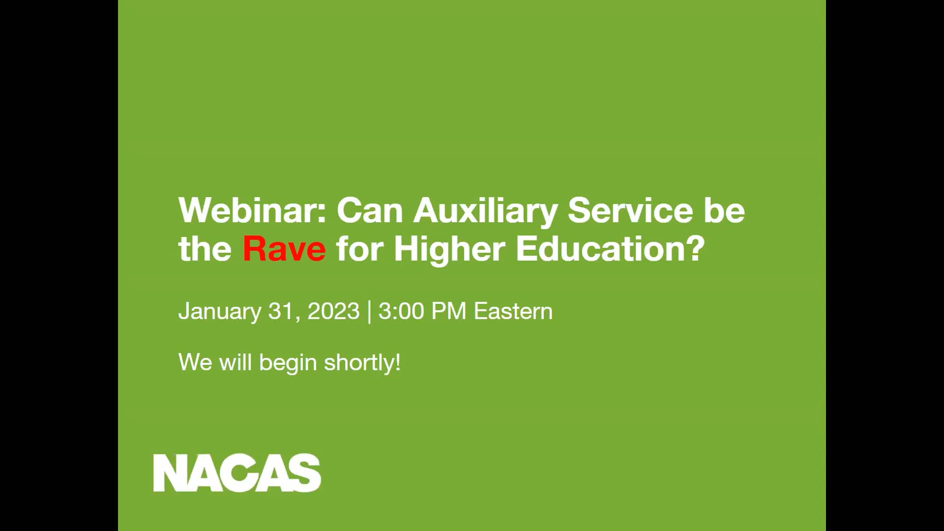 inar Can Auxiliary Service be the Rave for Higher Education? on Vimeo