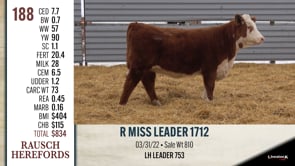 Lot #188 - R MISS LEADER 1712