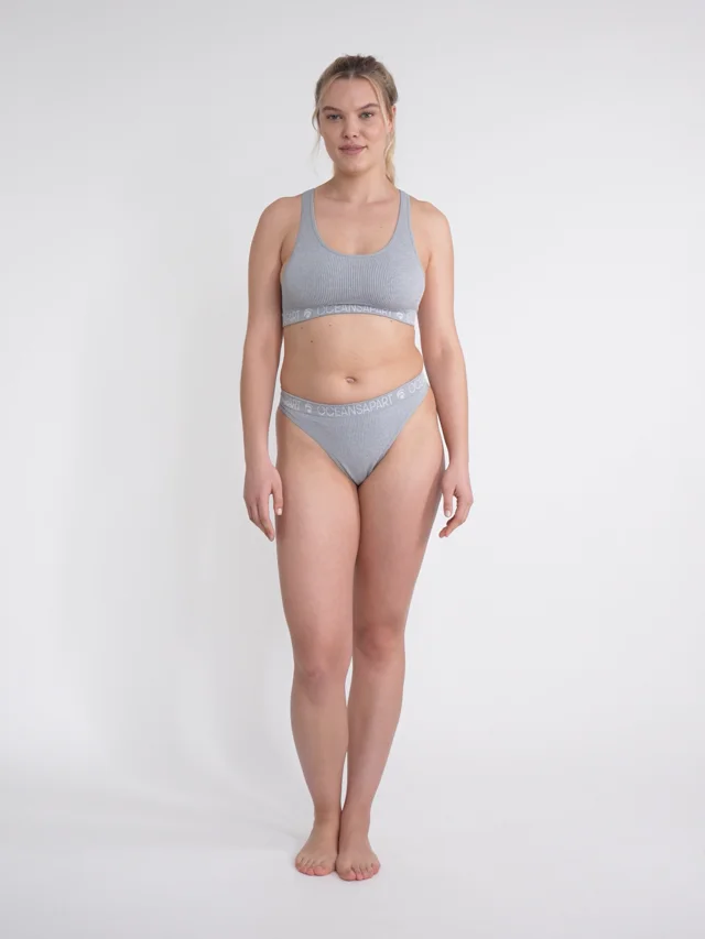 Ariel Thong Set - Light Grey Melange