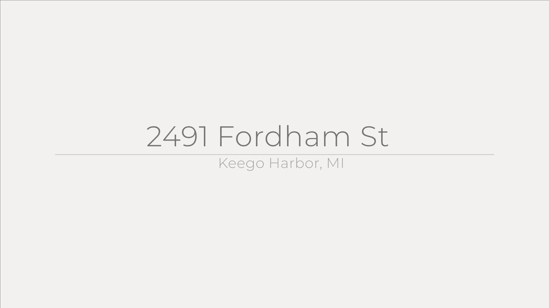2491 Fordham St, Keego Harbor, MI on Vimeo