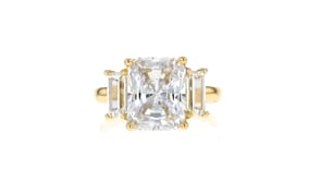 5.05 ct. t.w. CZ Three-Stone Ring in 14kt Yellow Gold