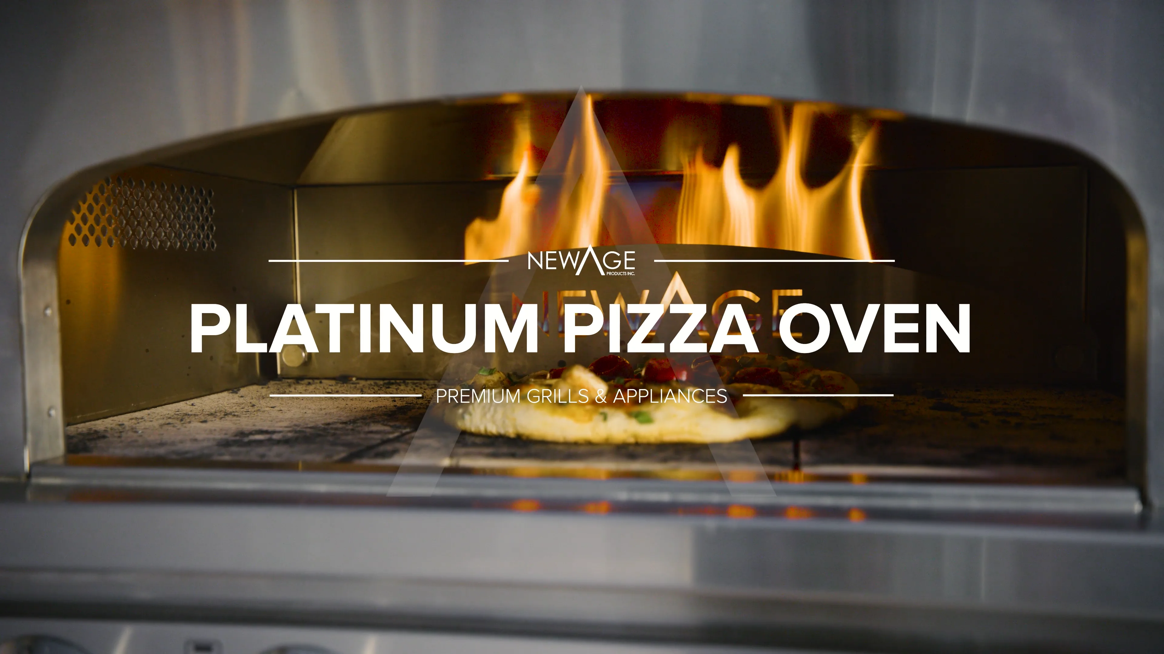 NewAge 67985 | 33-Inch Natural Gas Tabletop Pizza Oven (Platinum