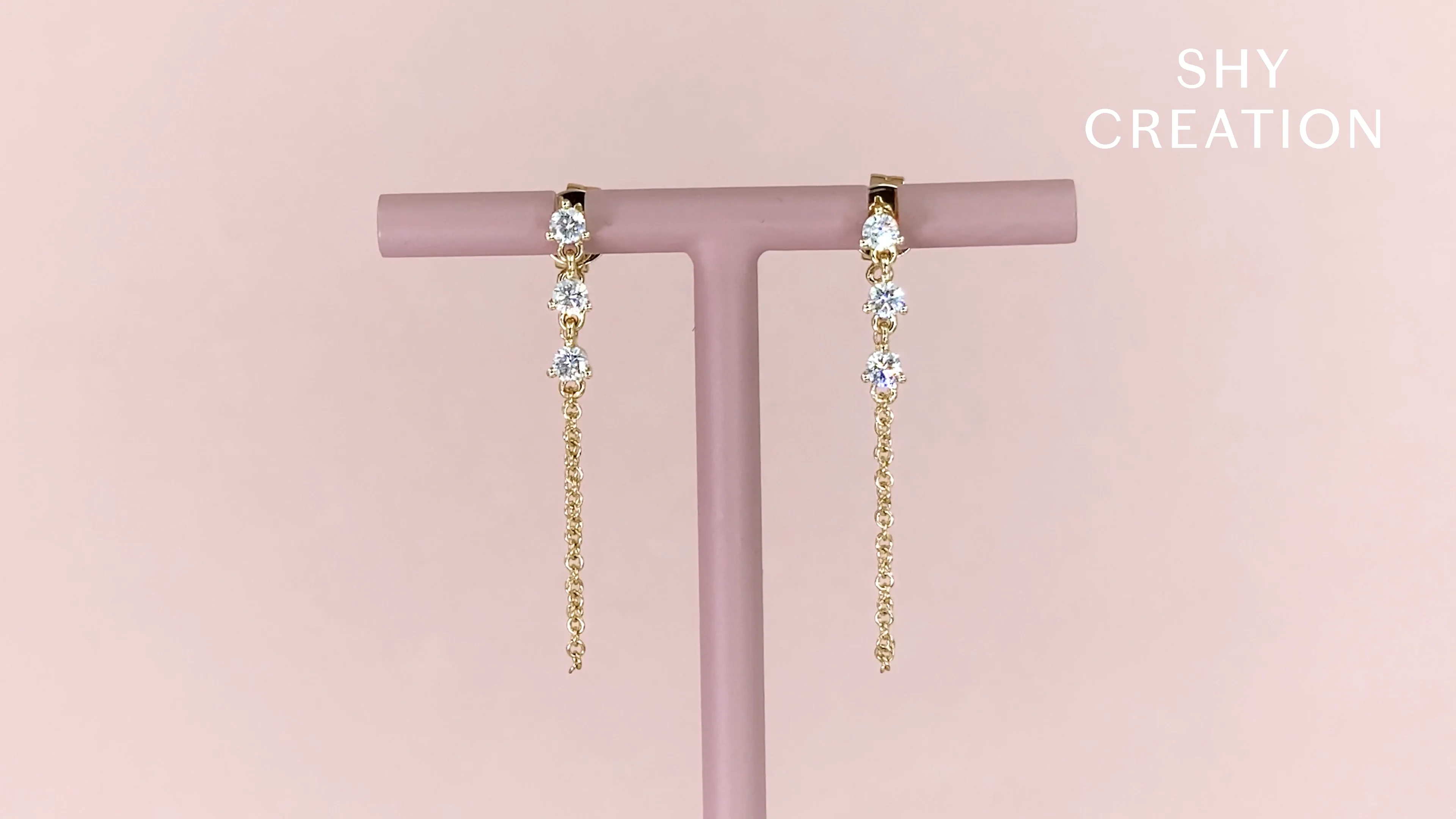 0.29CT DIAMOND CHAIN EARRING – Shy Creation