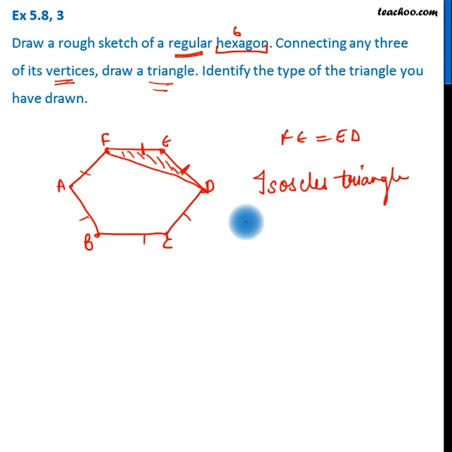 Ex 5.8, 3 - Draw a rough sketch of a regular hexagon. Connecting any
