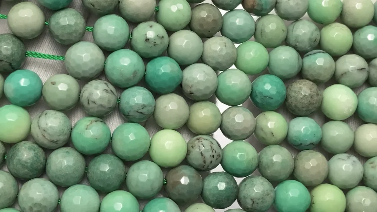 14Kg/カイヤナイト、ルチル、アンバー、ヘマタイトとグリーンカルセドニー 天然色グリーンカルセドニー 128面ラウンドカット8mm ｜天然石ビーズの