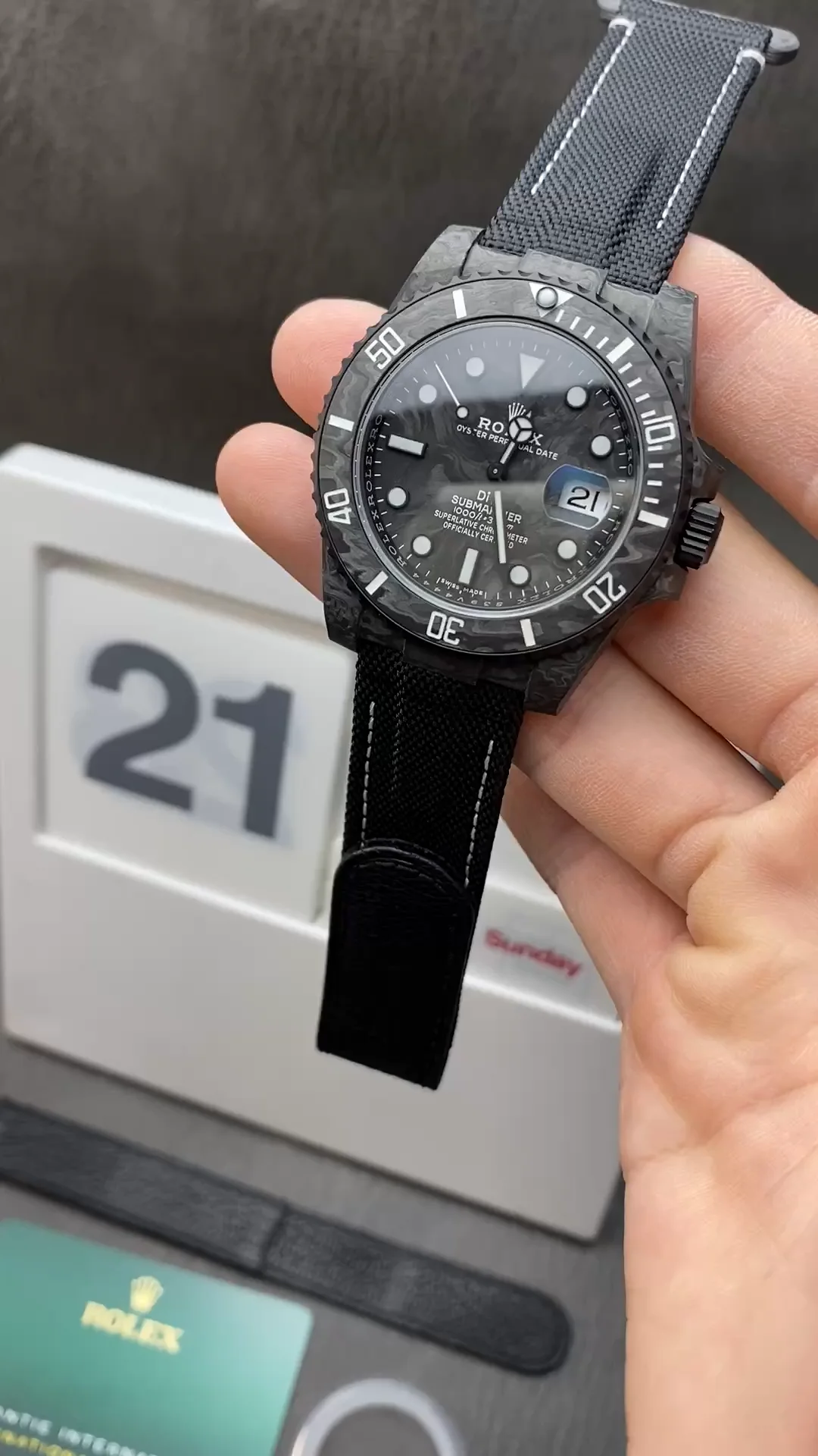 NOOB ロレックス サブマリーナデイト カーボン40mm ブラック3135