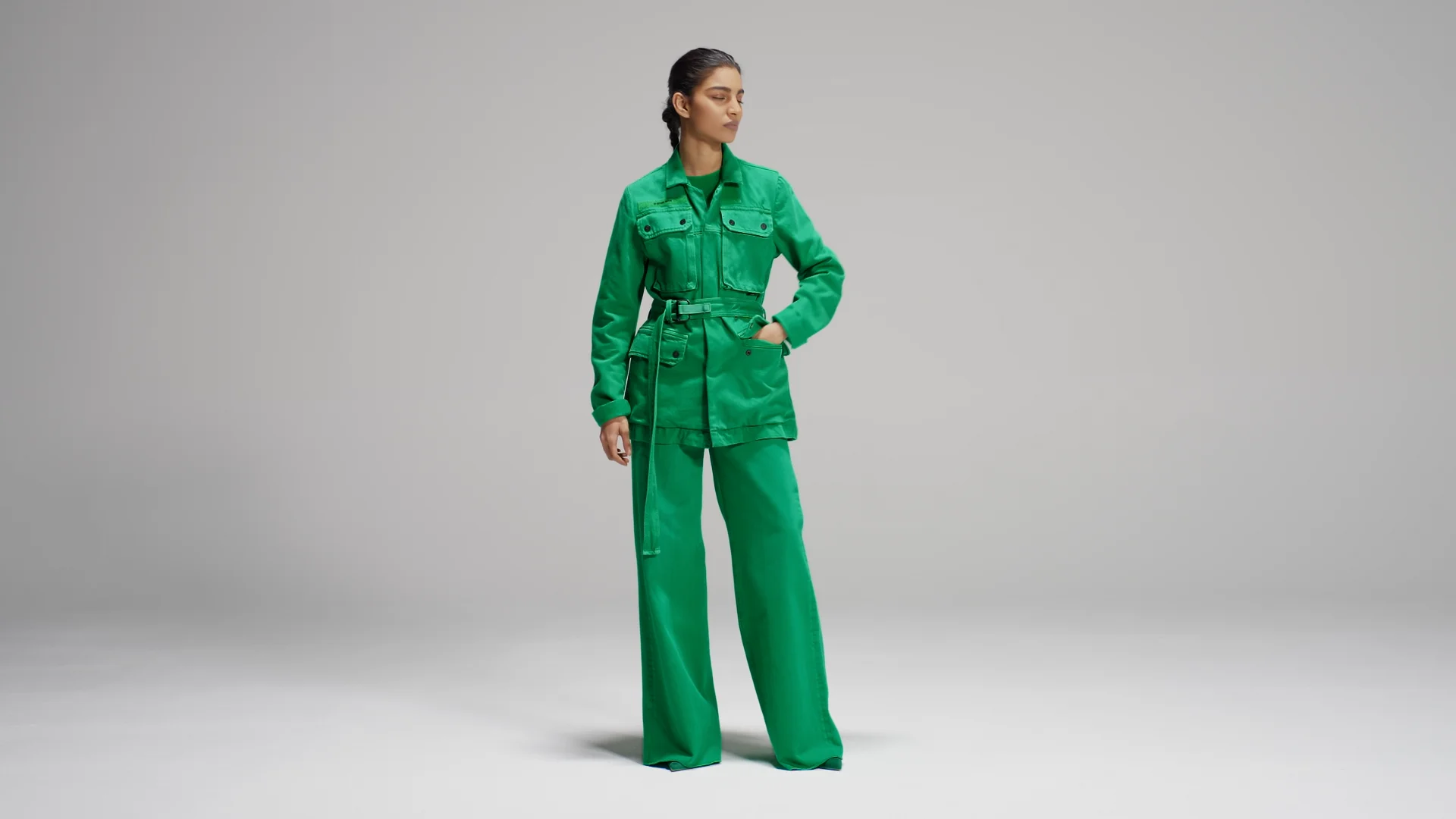 Deck Ultra High Wide Leg Jeans | Green | G-STAR® US