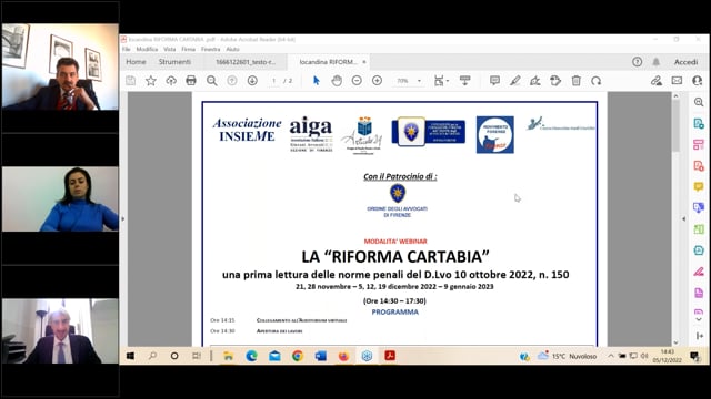 05/12/2022 - LA RIFORMA CARTABIA_ UNA PRIMA LETTURA DELLE NORME PENALI DEL D.lvo 10 OTTOBRE 2022, n.150