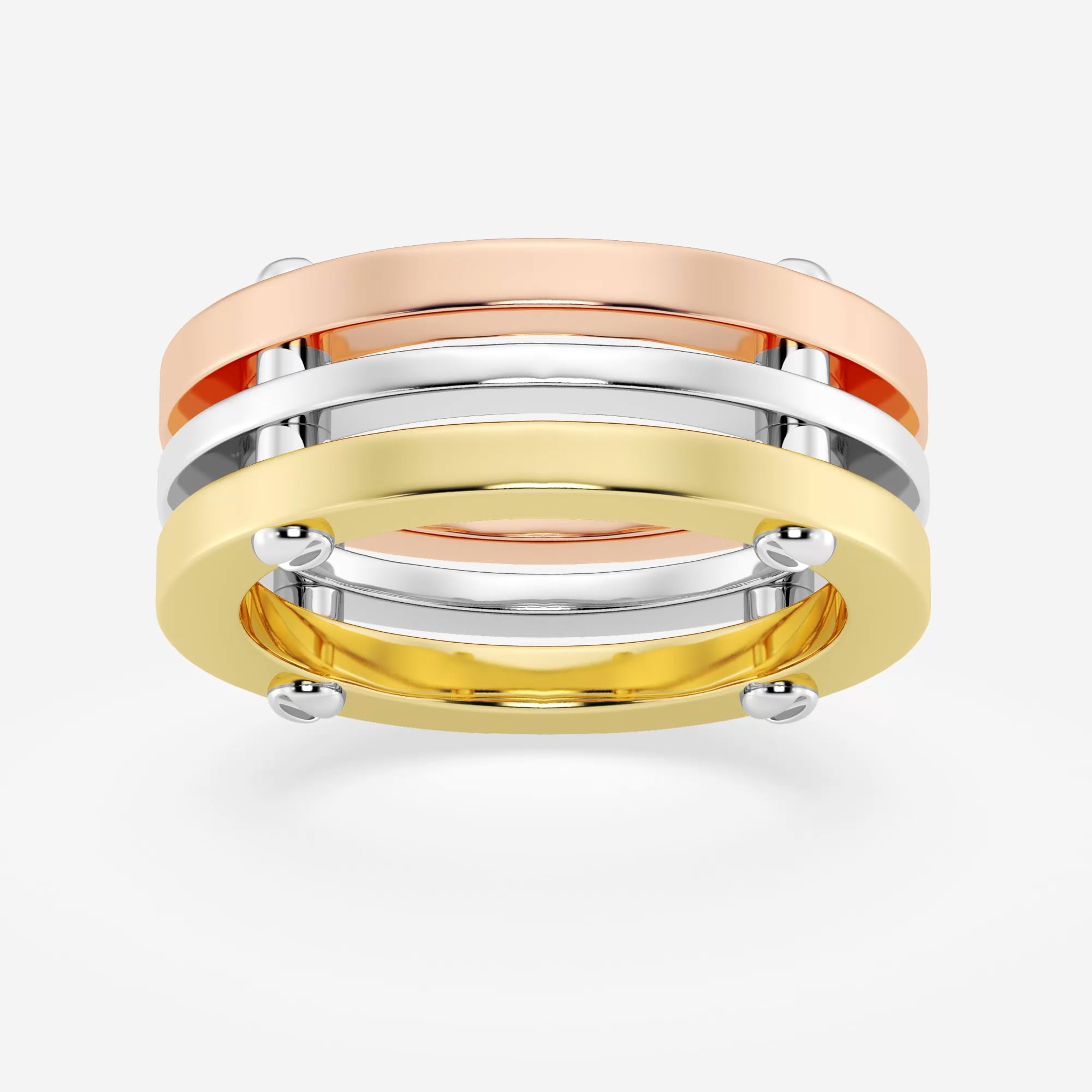 Triple Row Modern Wedding Band - Grownbrilliance