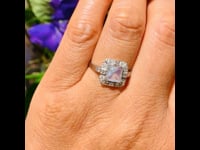 Moonstone, Diamond Platinum Ring 4489-4682