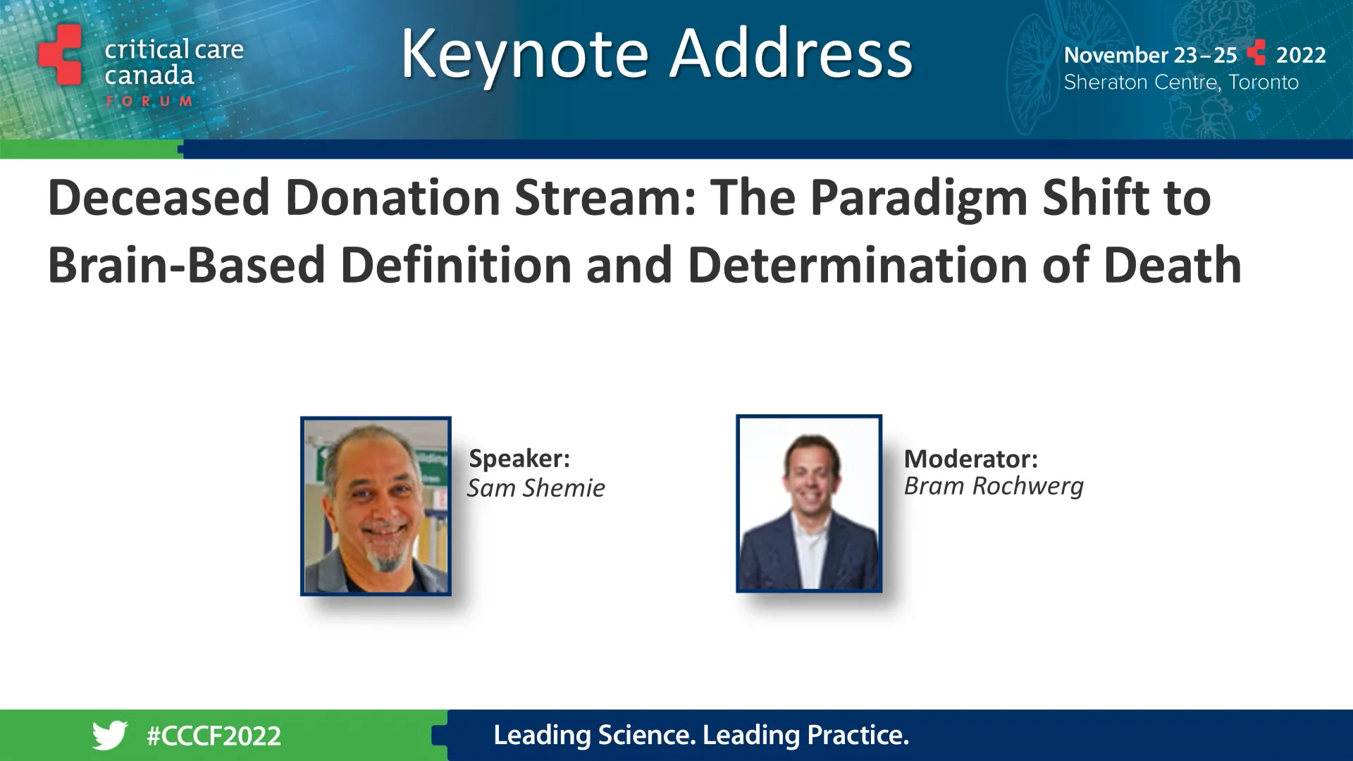 CCCF 2022 Deceased Donation Stream The Paradigm Shift to BrainBased
