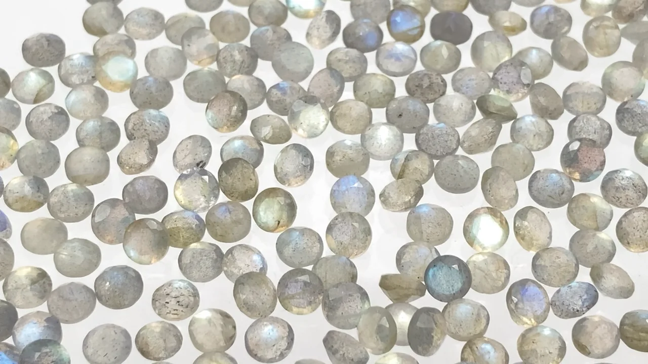 ラブラドライト ルース ラウンドファセットカット4×4mm 10粒｜天然石