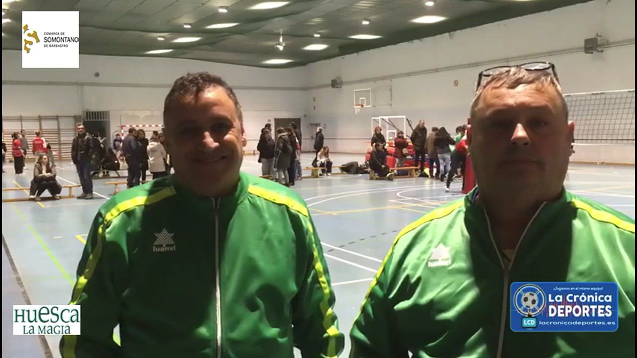 FERNANDO FERNÁNDEZ y TOÑO VALERIO (1º y 2º Entrenador Equipo Voleibol Femenino SMA Barbastro) CASTELSERAS - SMA / Victoria trabajada de las jugadoras barbastrenses por 25-15 / 20-25 / 25-22 / 25-18 "Jornada 11 - 2ª División Juvenil Femenina Aragonesa