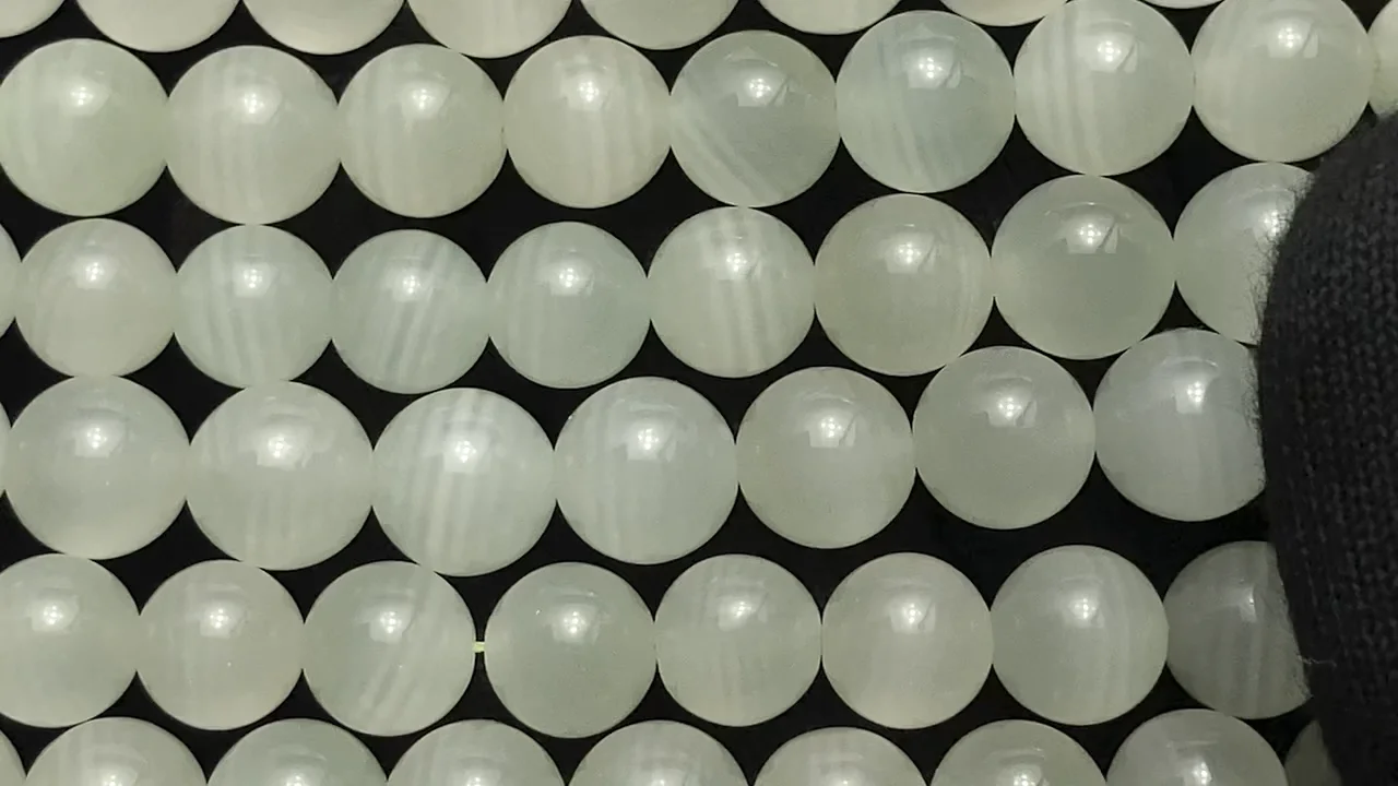 アフガニスタン産イスラムグリーンアイビーズ アフガニスタン産グリーンカルサイト ラウンド10mm 1連（約36cm