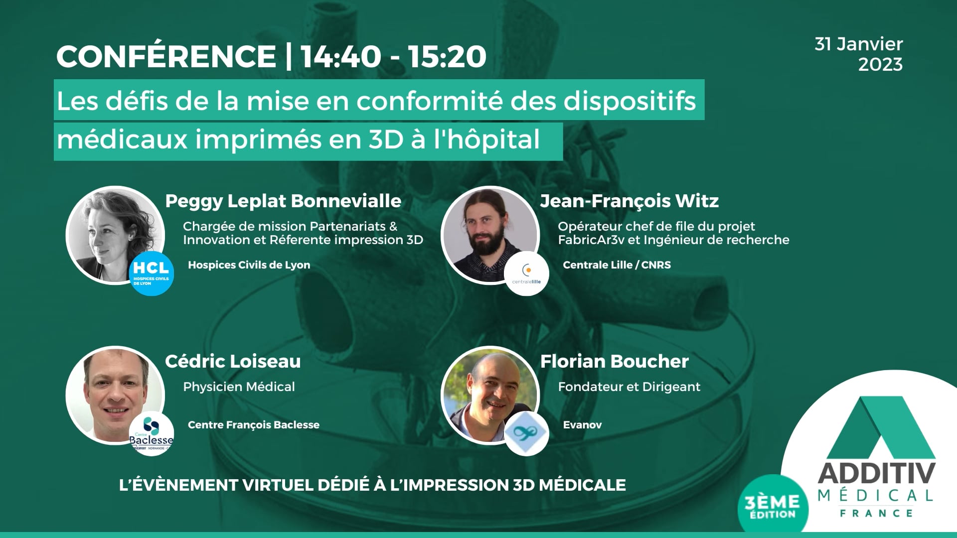 CONFERENCE 4 : Les défis de la mise en conformité des dispositifs médicaux imprimés en 3D à l'hôpital