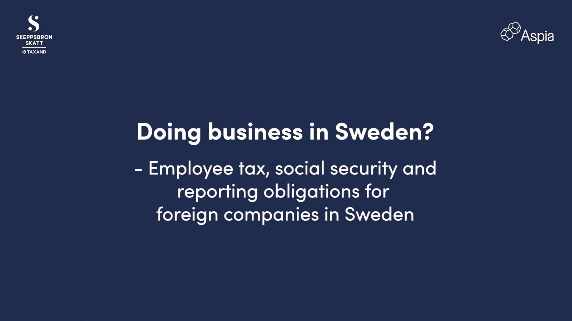 Doing business in Sweden? - Employee tax, social security and employer ...