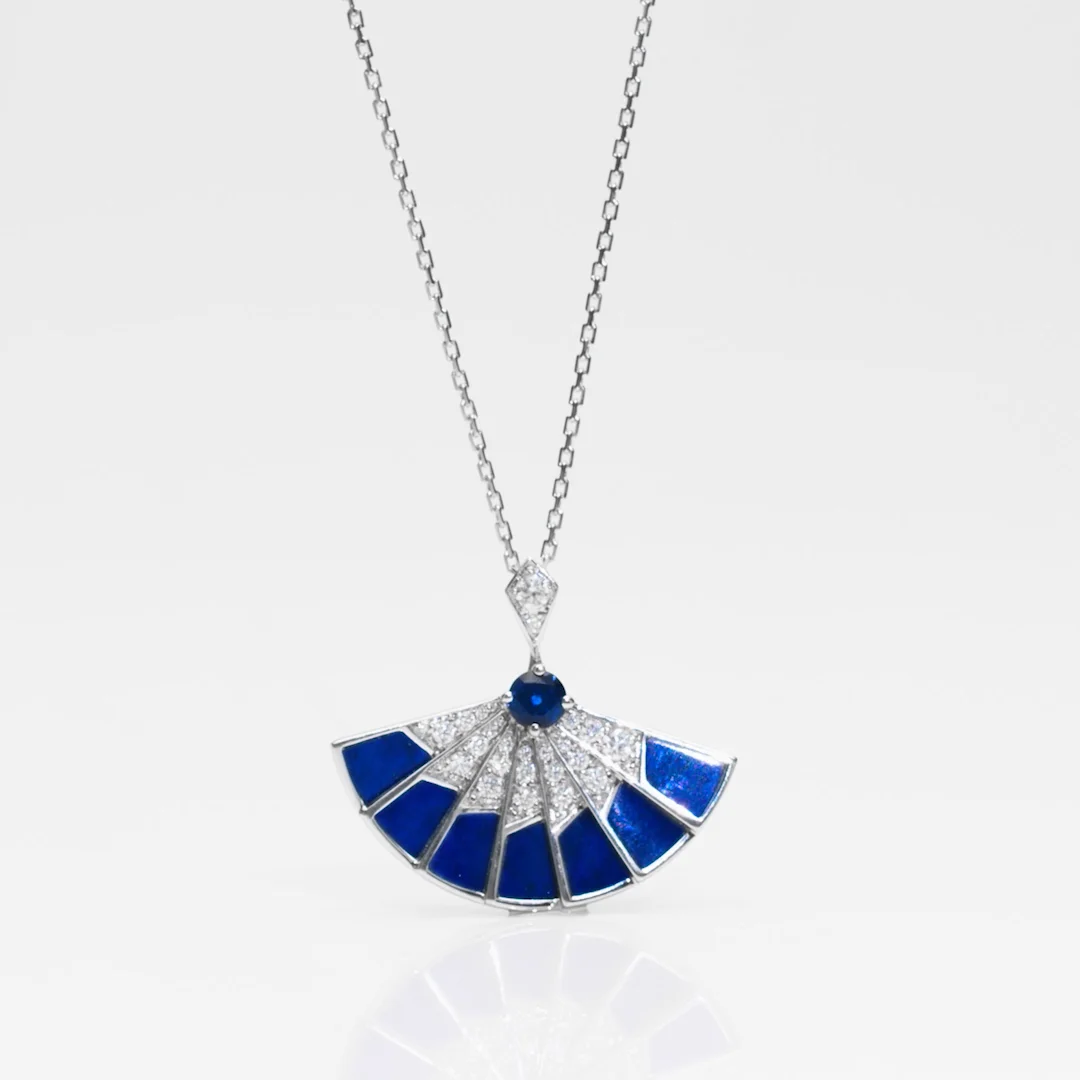 Fanfare Symphony Sapphire and Lapis Lazuli Slider Pendant
