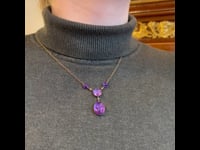 Amethyst, Diamond, 9k Necklace 6505-0971