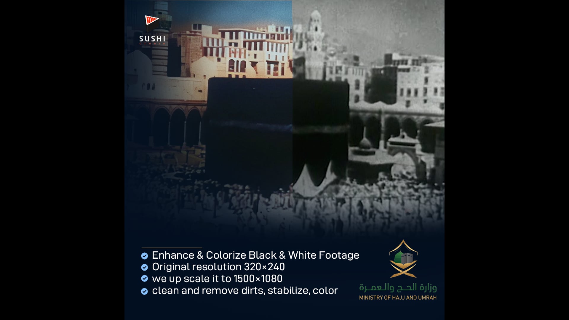 Enhance & Colorize Black & White old Footage