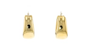 Andiamo 14kt Yellow Gold Puffed Oval Hoop Earrings. 1 18