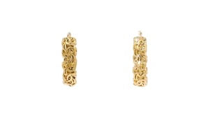 Italian 14kt Yellow Gold Byzantine Hoop Earrings. 1 18