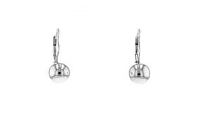 Italian 10mm Sterling Silver Bead Drop Earrings