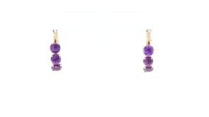 1.20 ct. t.w. Amethyst Huggie Hoop Earrings in 14kt Yellow Gold. 12
