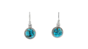 Turquoise Roped Drop Earrings in Sterling Silver