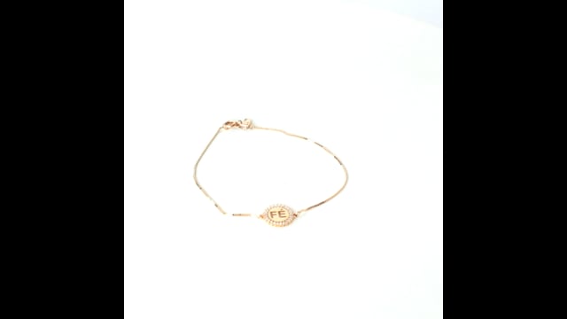 Pulseira Fé em Ouro Amarelo com Toque de Safira
