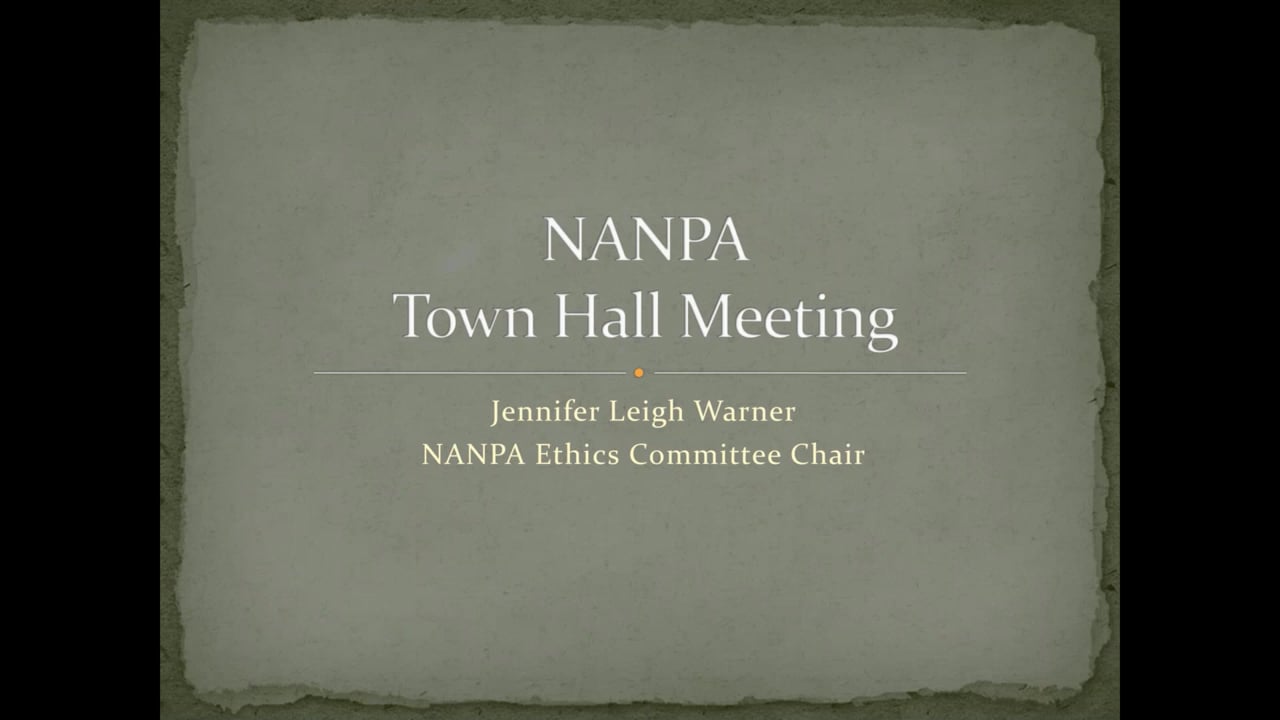 NANPA Town Hall Meeting: Creating an Ethical Field Approach w/ Jennifer Warner